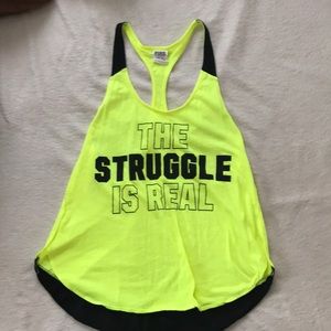 Pink by Victoria’s Secret bright yellow tank top
